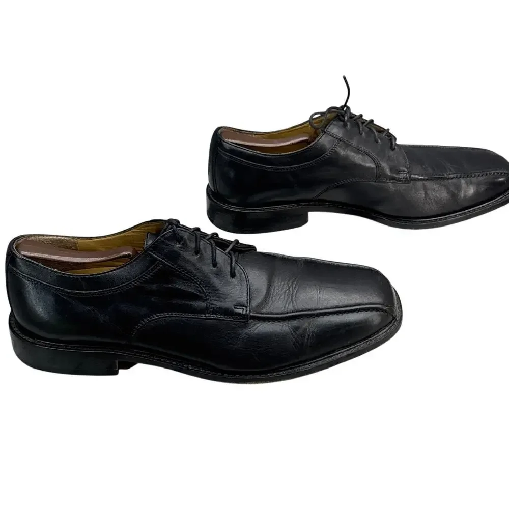 Brass Boot Vintage Black Leather Square Toe Lace Up Oxford Dress Shoe Men 11